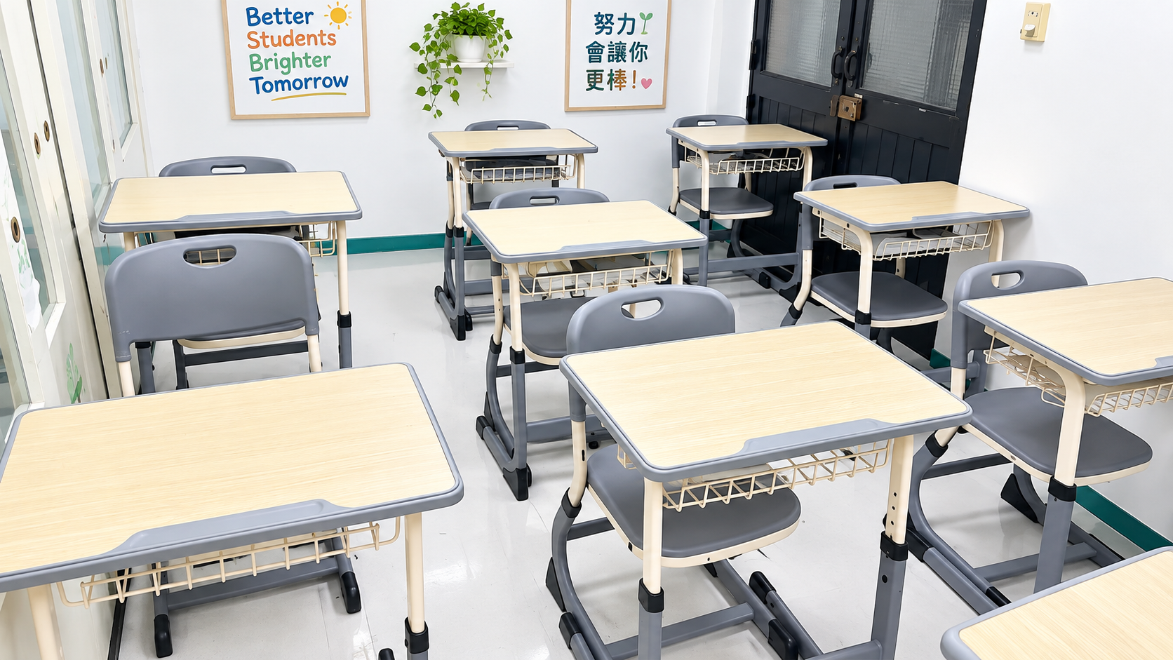 楓林小學堂另一間教室與課桌椅